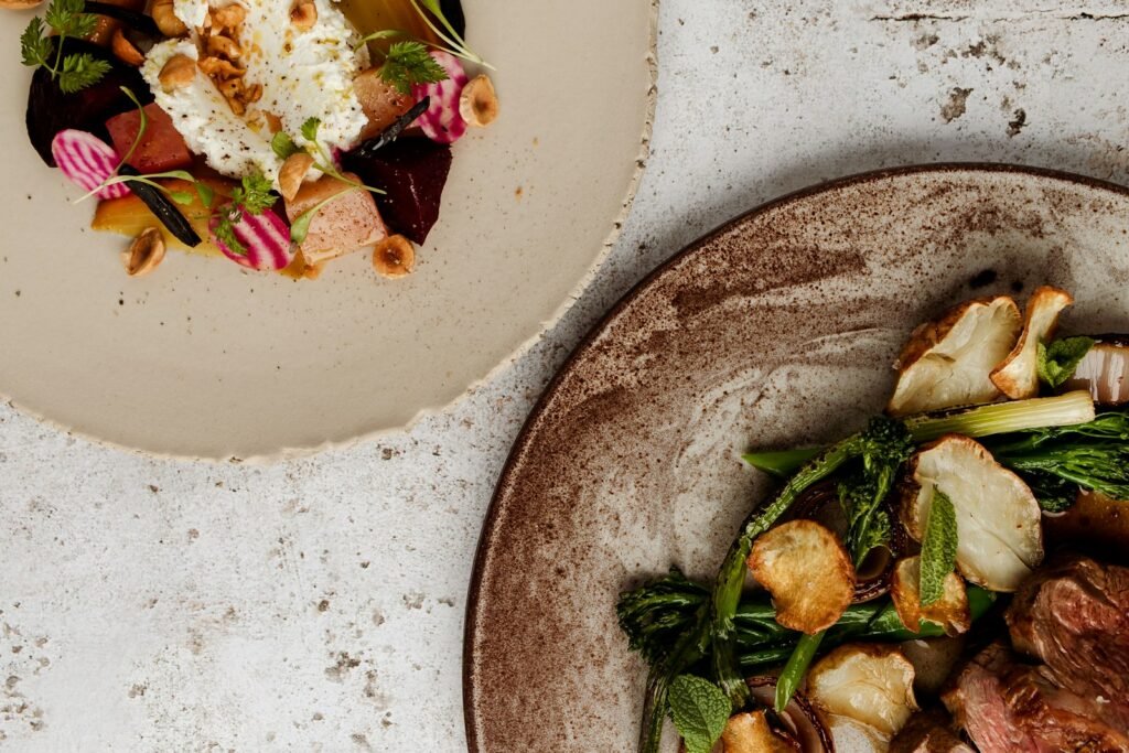 cooked food on white ceramic plate