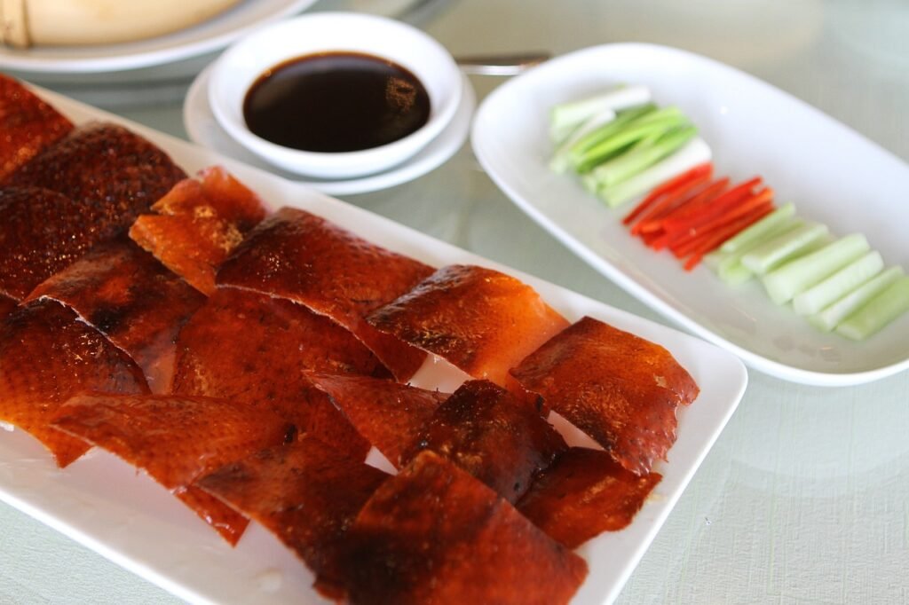 peking duck, chinese food, chinese table