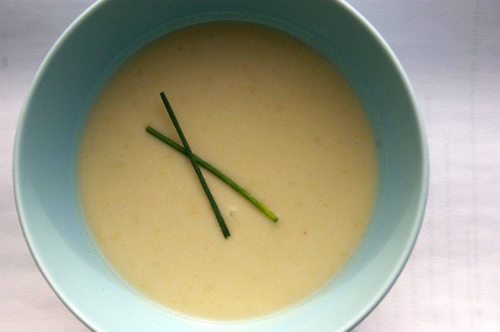 Vichyssoise con bacalao